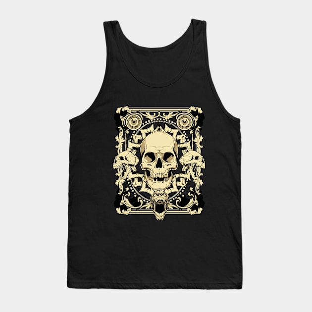 Skull gothic metal T-Shirt Tank Top by LutzDEsign